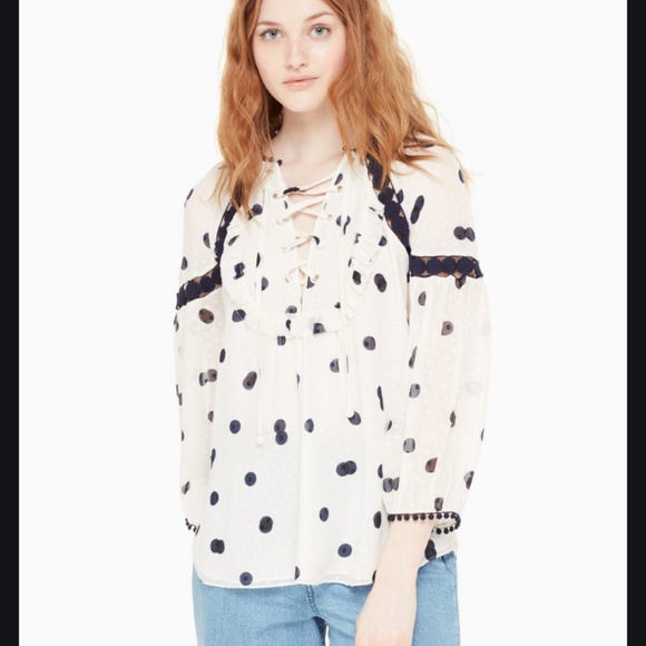 kate spade madison avenue Mini Dee Dot Billie Top blouse size Small nwot - Picture 1 of 8